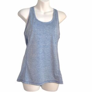 Heathered Racerback Sleeveless Tank Top Medium Blue Athletic leisure